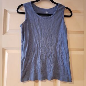 Erika stretchy ribbed blue tank S